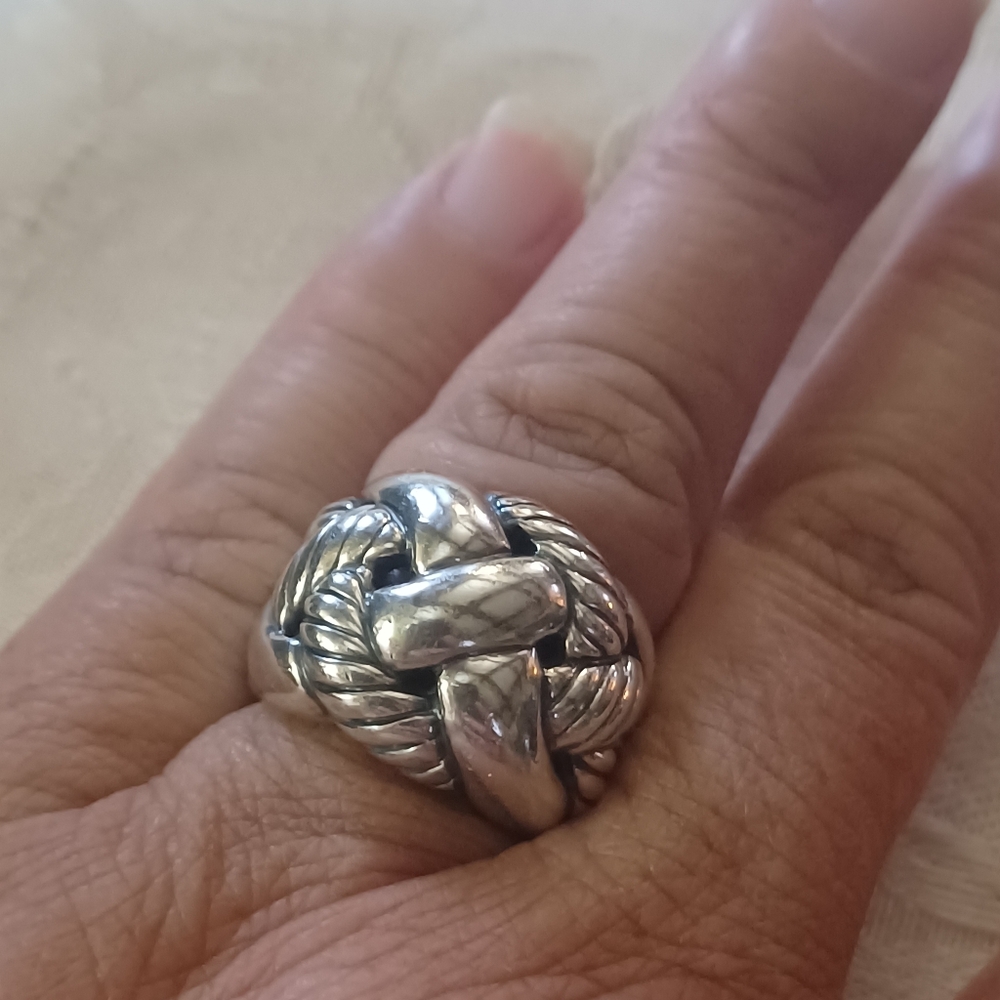 David Yurman Belmont Curb Chain Ring, SS, Size 6 - Picture 12 of 15